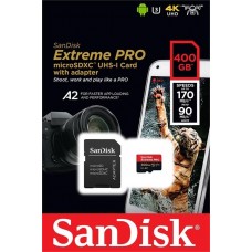 Карта памяти SanDisk  400GB microSDXC C10 UHS-I U3 R170/W90MB/s Extreme Pro V30 + SD
